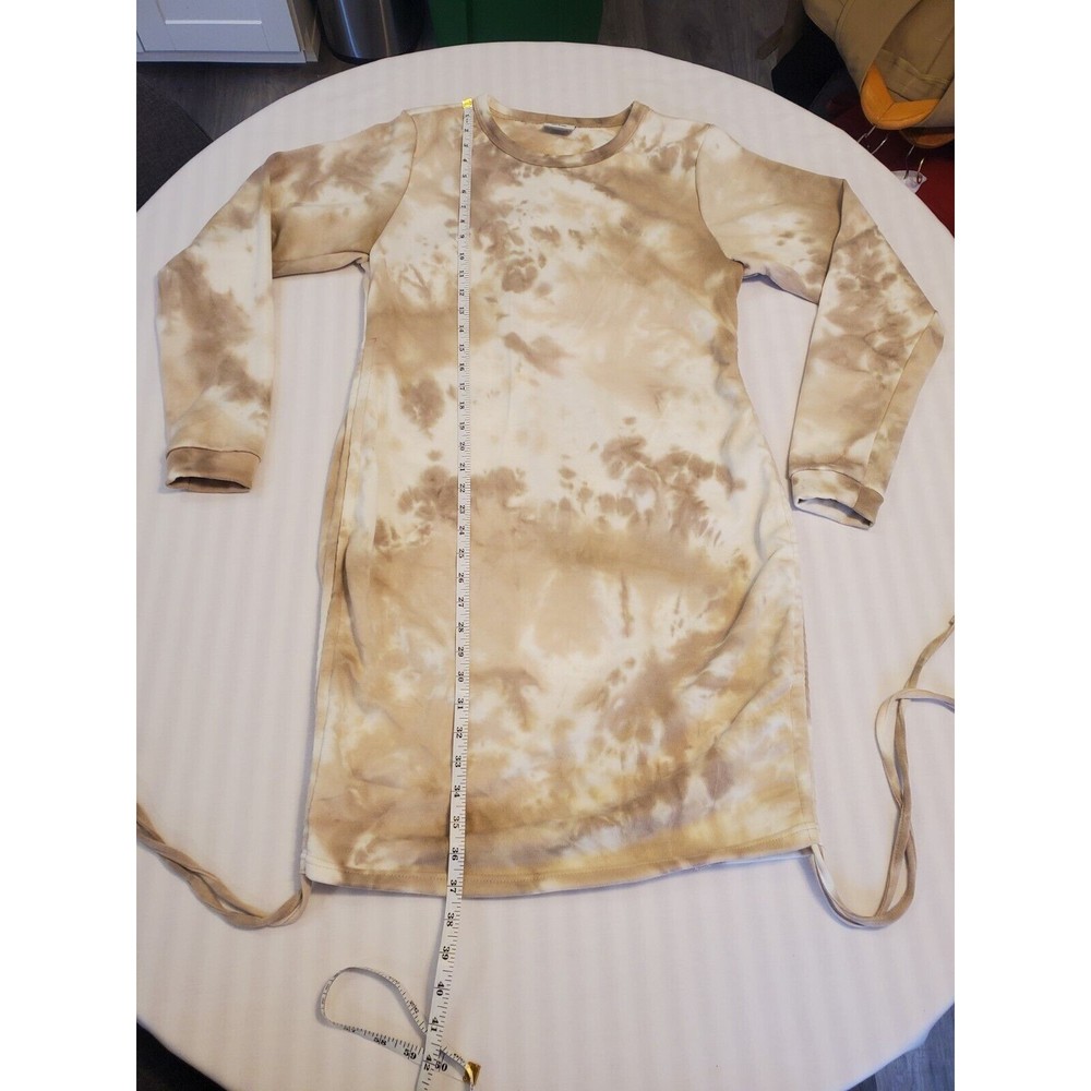 Cozy Collection Tyedye Brown Sweatshirt Dress Convertible Sz L NWT Boho Soft